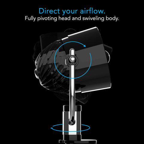 Vornado Pivot Clip bedside use for gentle nighttime cooling.