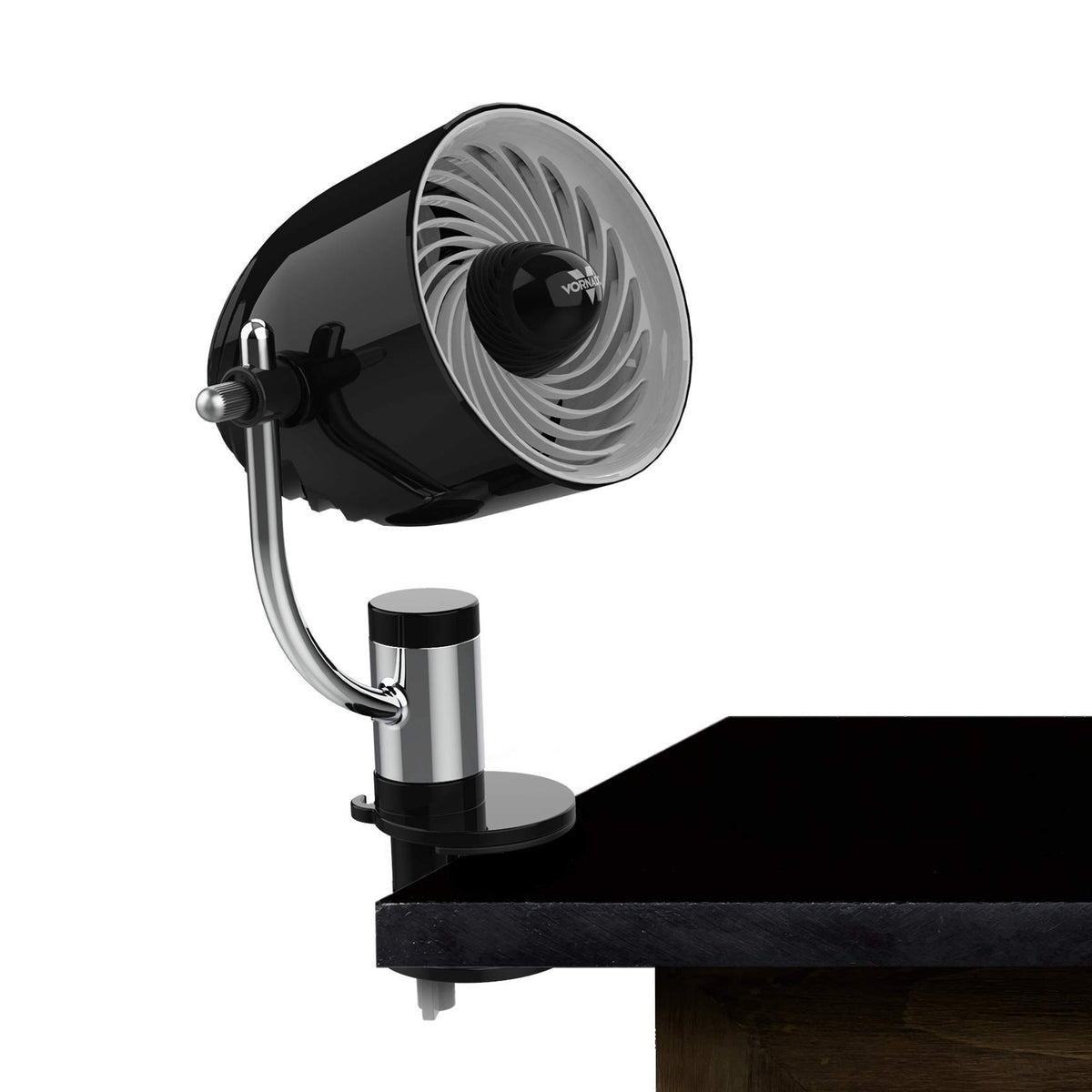 Vornado Pivot Clip desk fan for compact desk cooling and portability.
