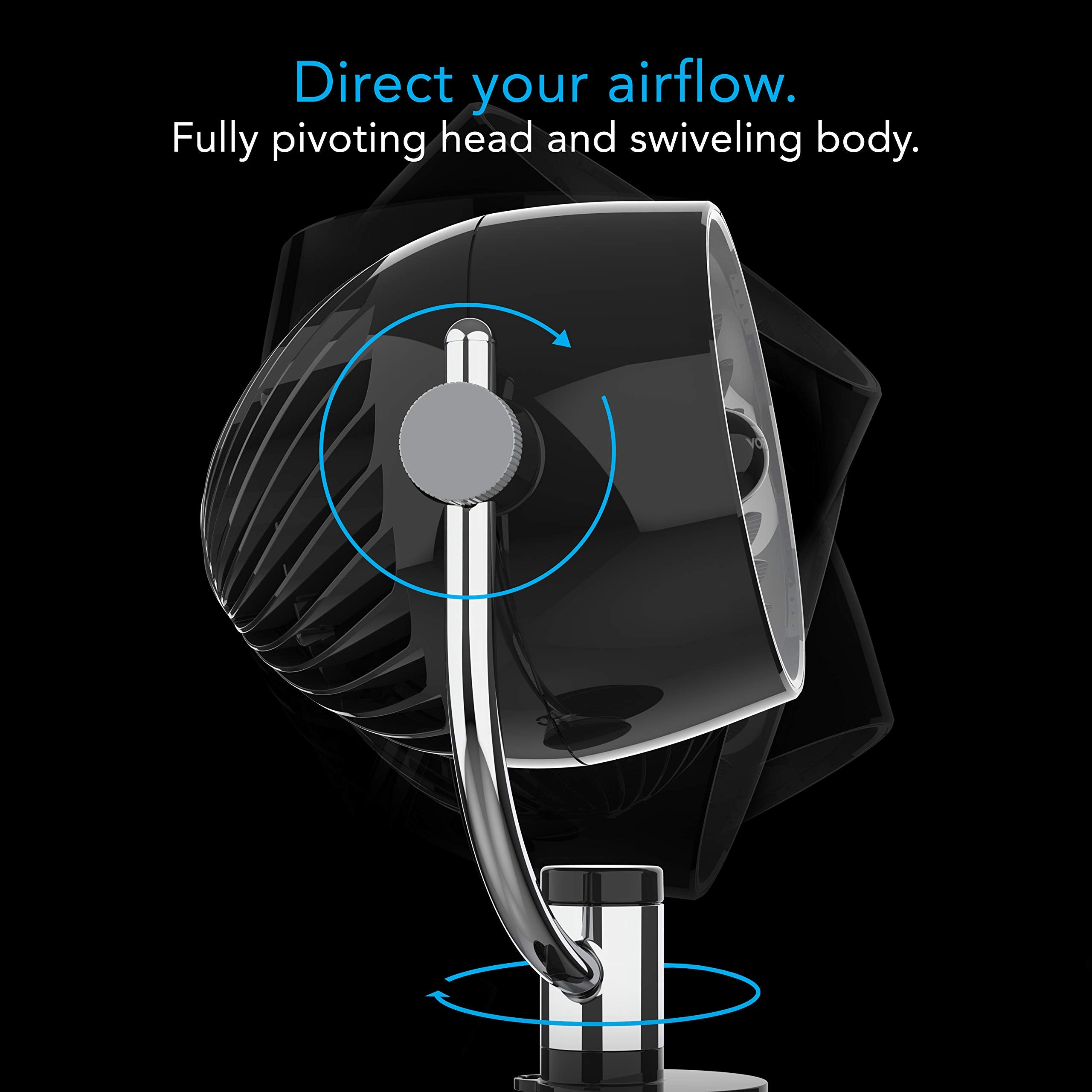 Vornado Pivot3 Clip bedside setup showing quiet operation for late-night comfort.
