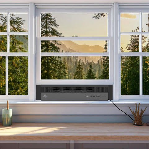 Vornado PROFILE window fan in window showing reversible exhaust for flexible cooling