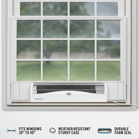 Soft-fit seal on the Transom AE for a snug fit in 26–40 inch windows.