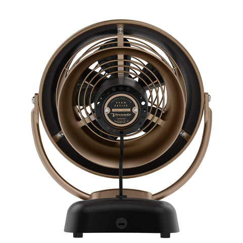 Compact desk setup with Vornado VFAN Petite Alchemy demonstrates personal cooling in small spaces