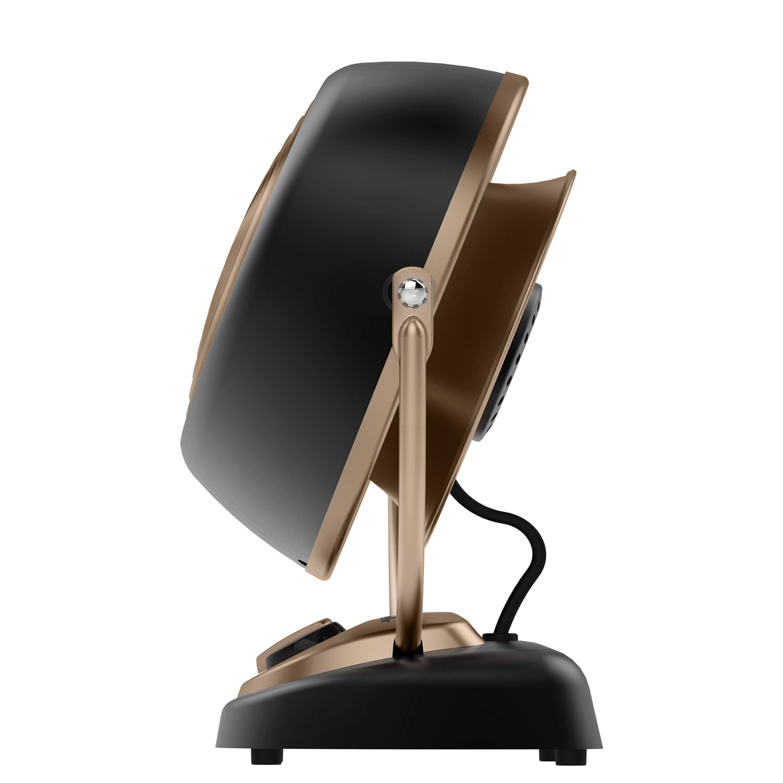 Gunmetal finish with copper accents on Vornado VFAN Petite Alchemy adds decorative flair
