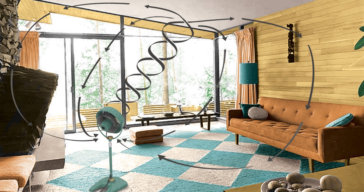Vornado VFAN Sr creates whole-room circulation for whisper-quiet cooling across the room.