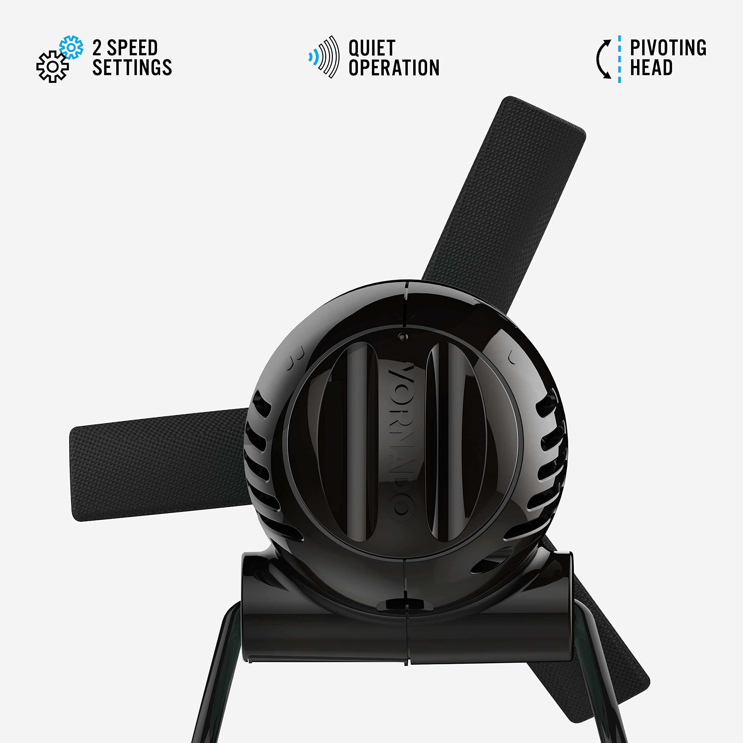 Vornado Zippi tilt-head adjustable airflow for targeted cooling.