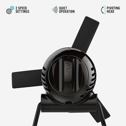 Vornado Zippi tilt-head adjustable airflow for targeted cooling.