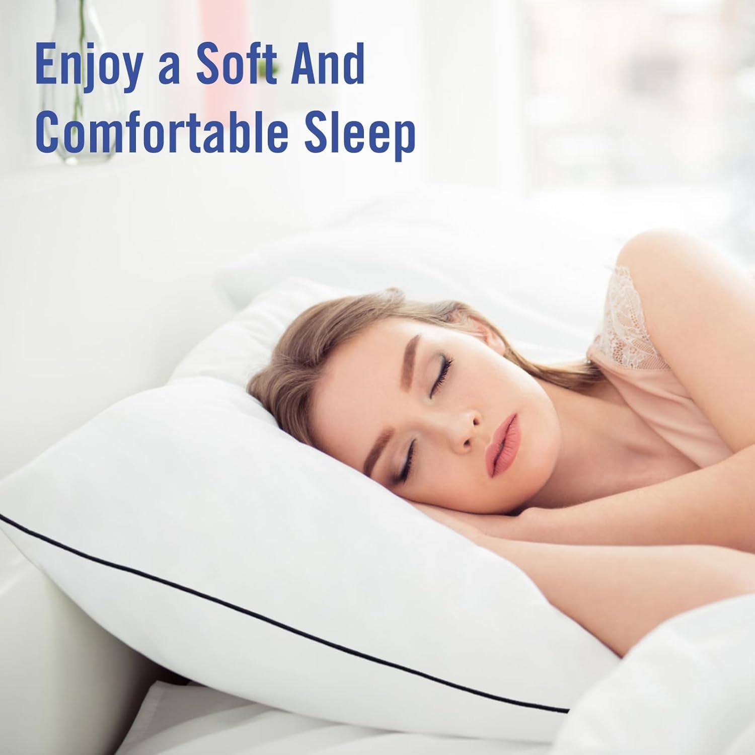 Vorouhals standard-size pillows stacked for hotel-style bed setup