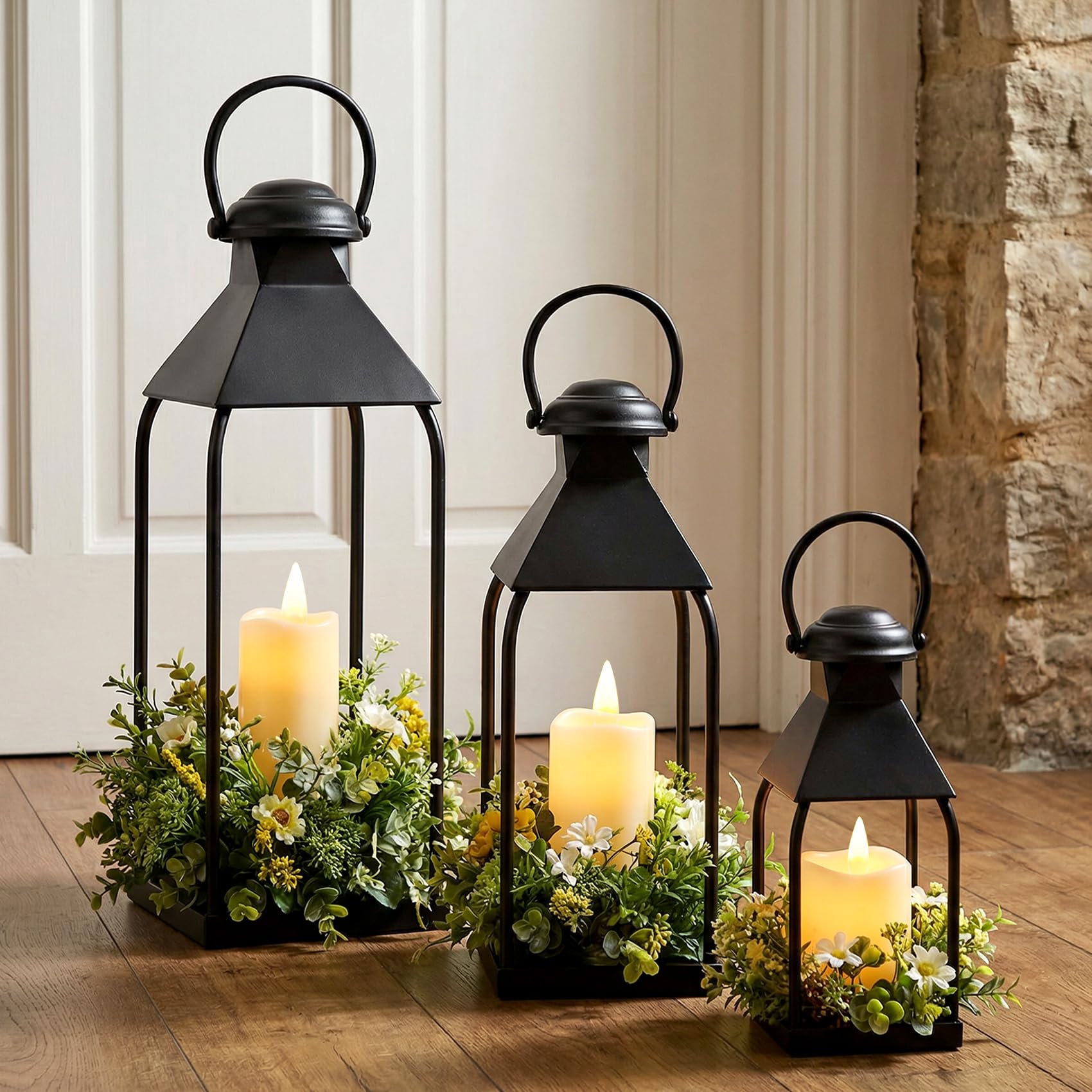 Vorplick decorative metal lanterns large front view for porch ambiance