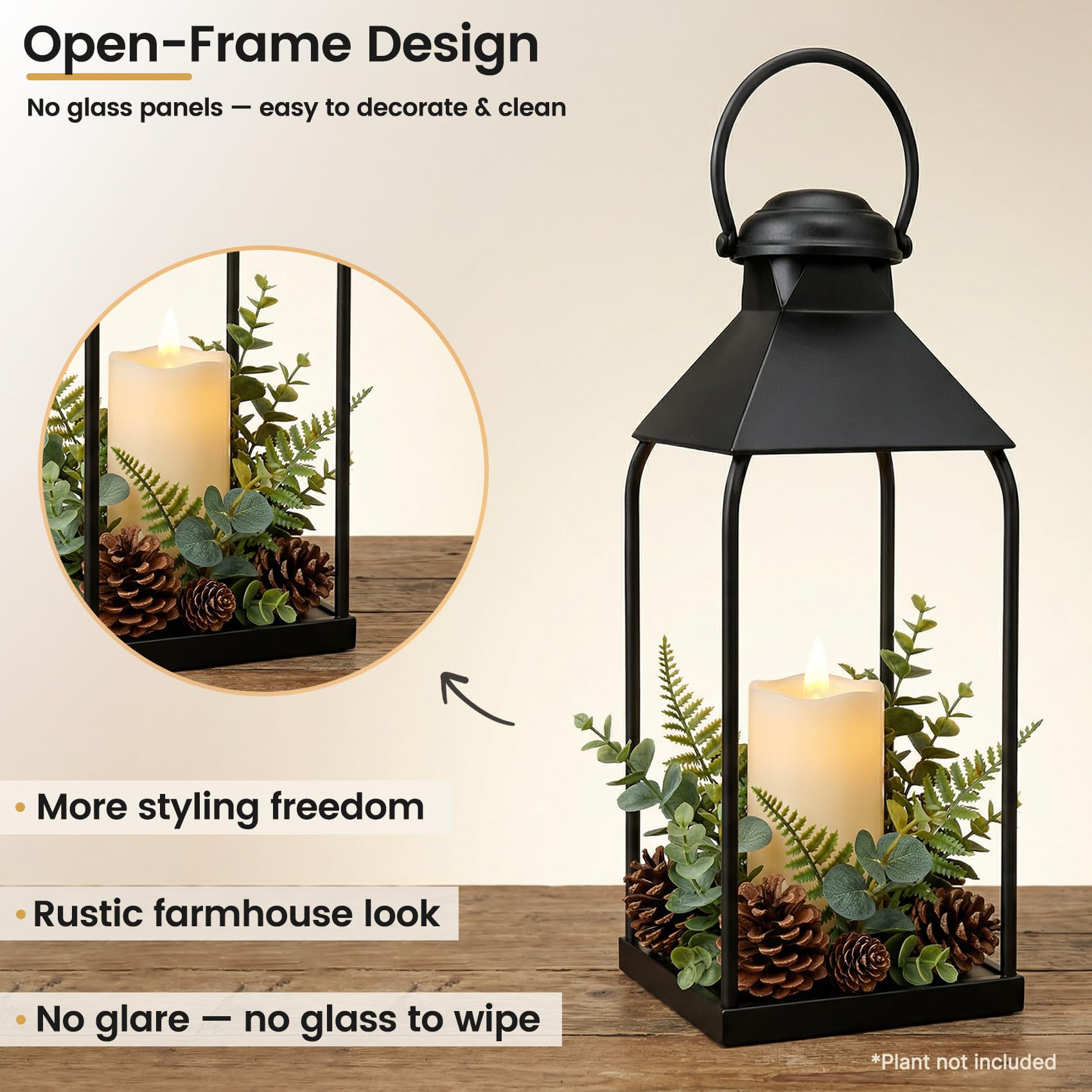 Vorplick trio lanterns on floor display with varied heights