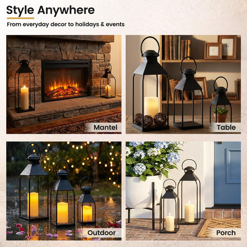Vorplick black-finish lanterns ideal for fall or Christmas decor