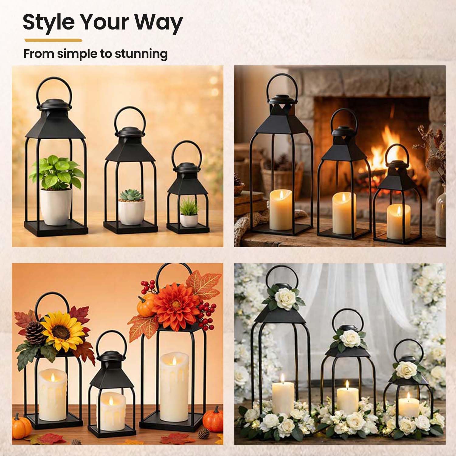 Vorplick no-glass metal lantern design safe for kids and pets