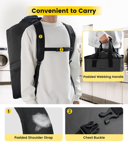 Padded, adjustable shoulder straps on Vorspack reduce shoulder strain during carries.