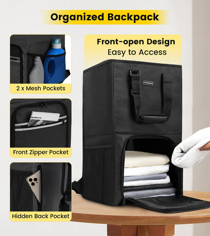 Removable inner bag by Vorspack keeps dirty and clean clothes separate.