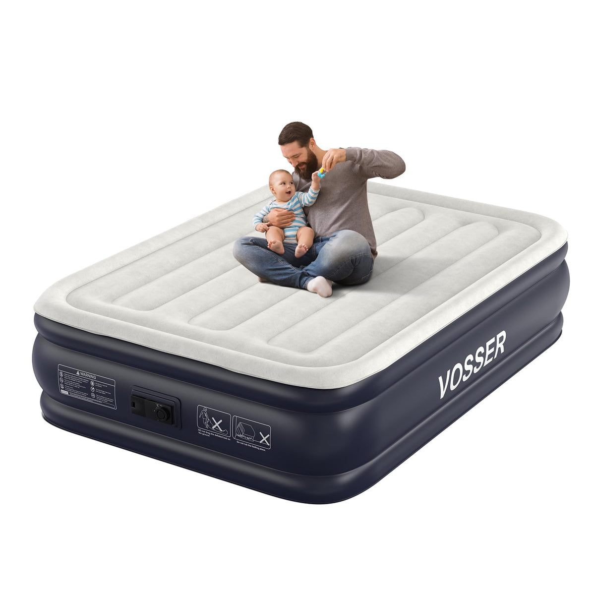 Vosser air mattress full built-in pump for quick setup and easy inflation.