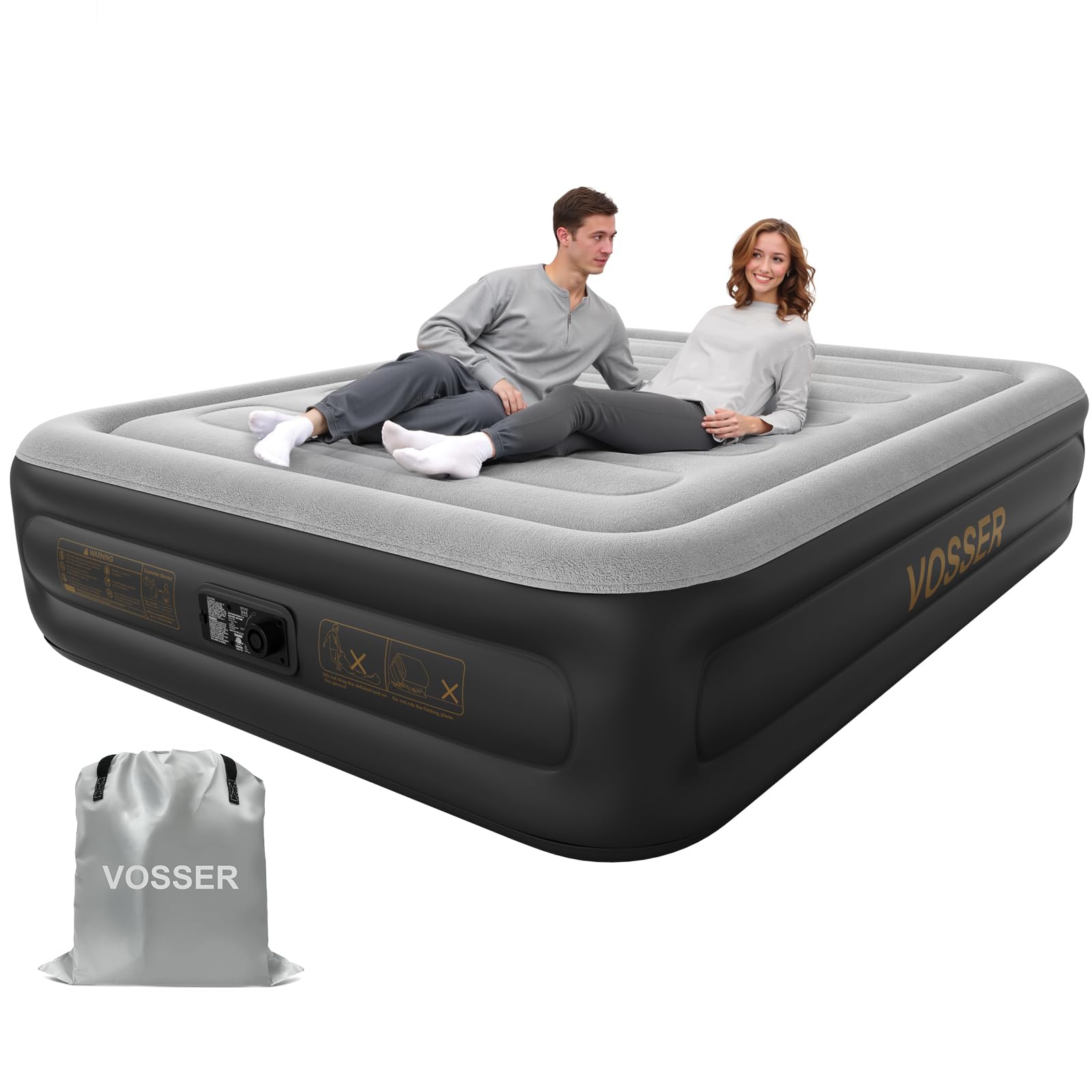 Vosser queen air mattress with built in pump for fast setup