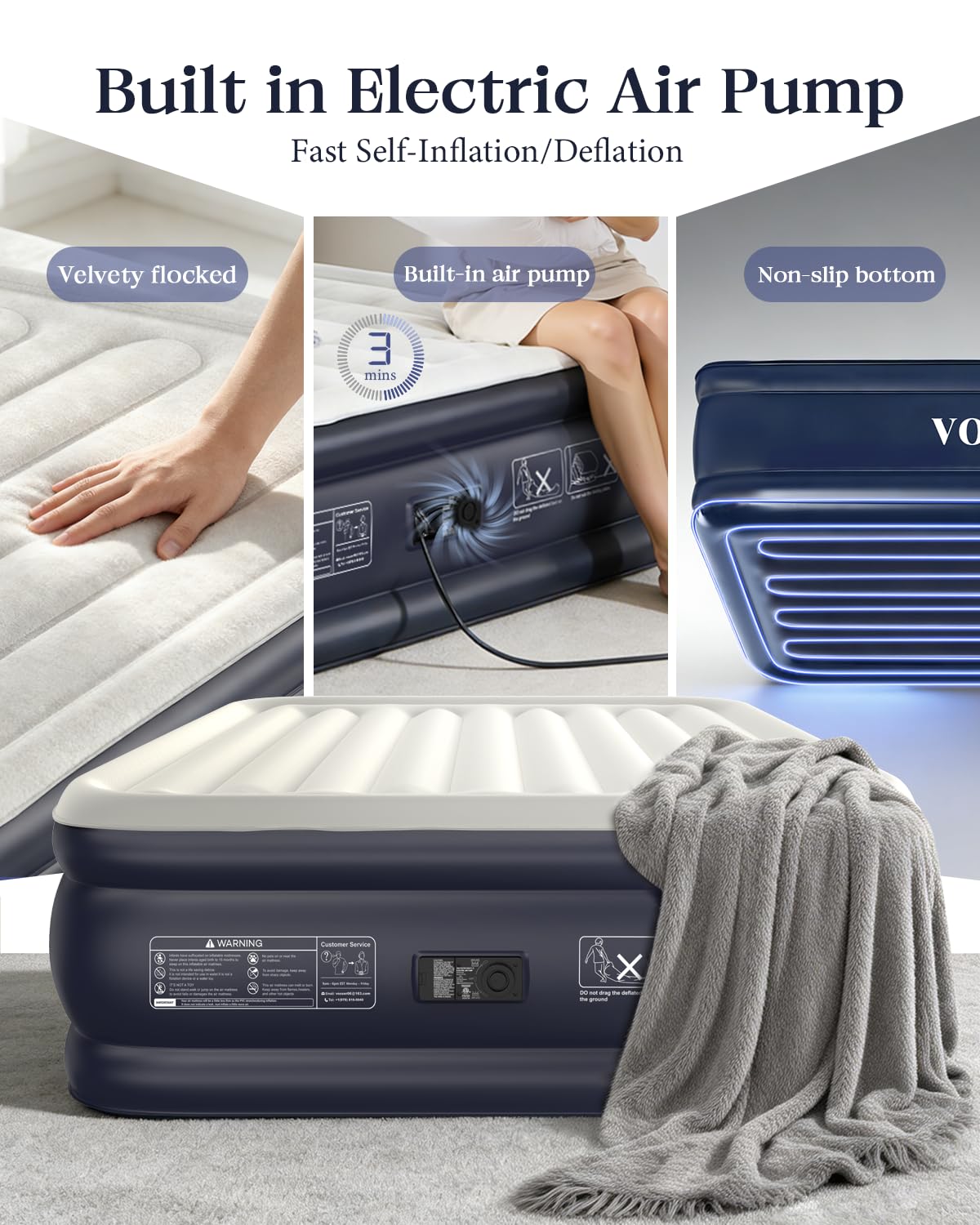 Vosser mattress folded into its compact storage bag for travel