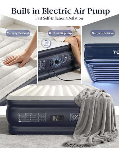 Vosser mattress folded into its compact storage bag for travel