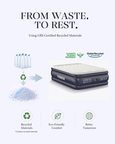 Vosser air mattress ready for home guests or travel use