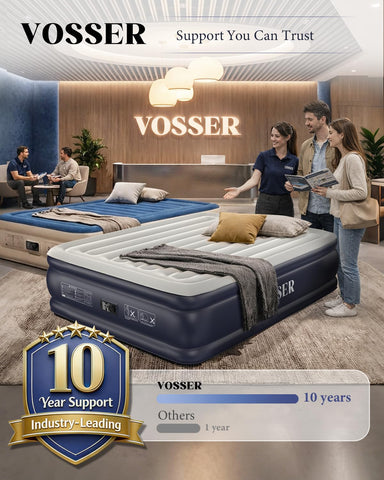 Vosser quiet sleeping surface with reduced noise for restful nights