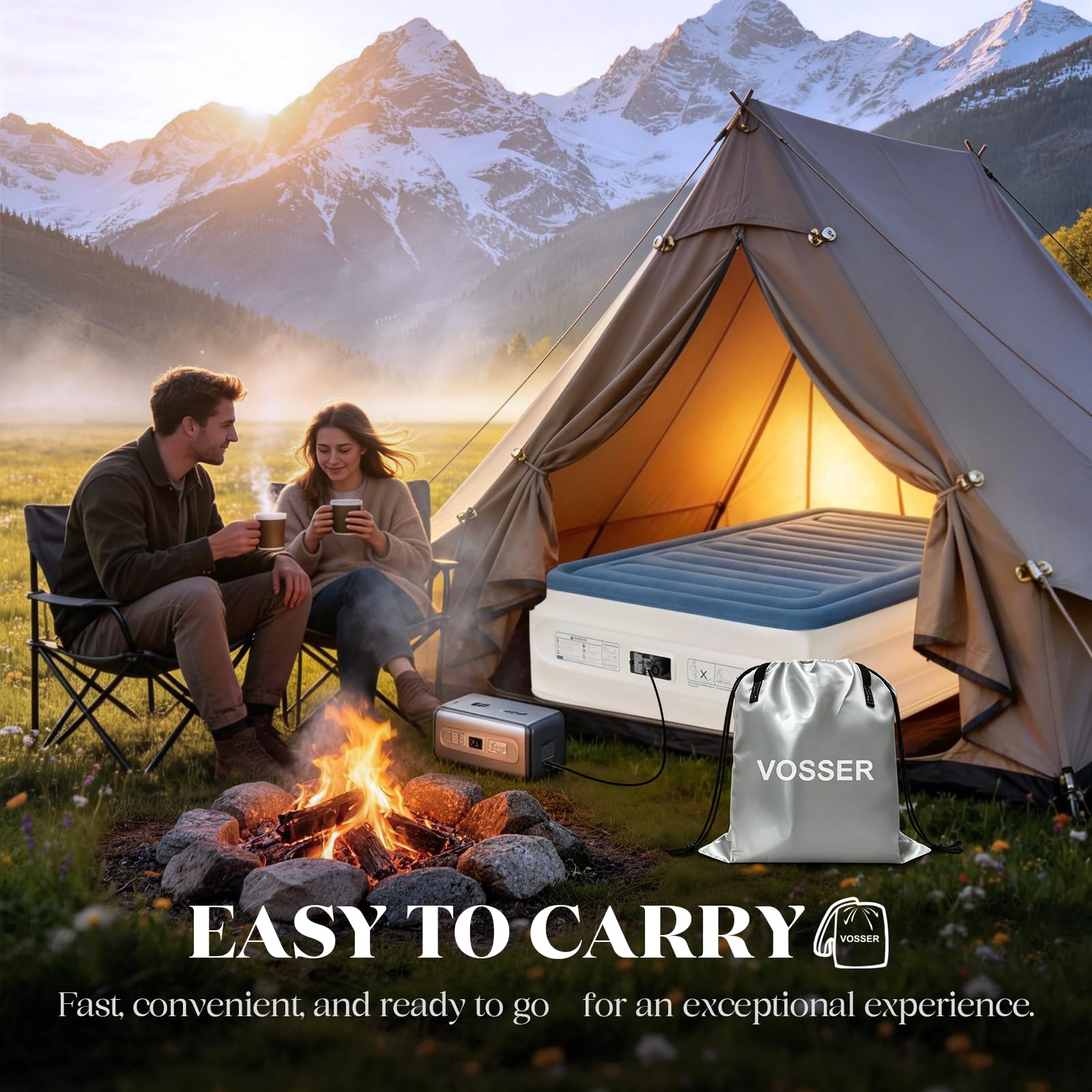 Great for home use or camping and accommodating guests with Vosser.