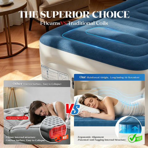 Vosser mattress uses thicker PVC to prevent leaks and increase durability.