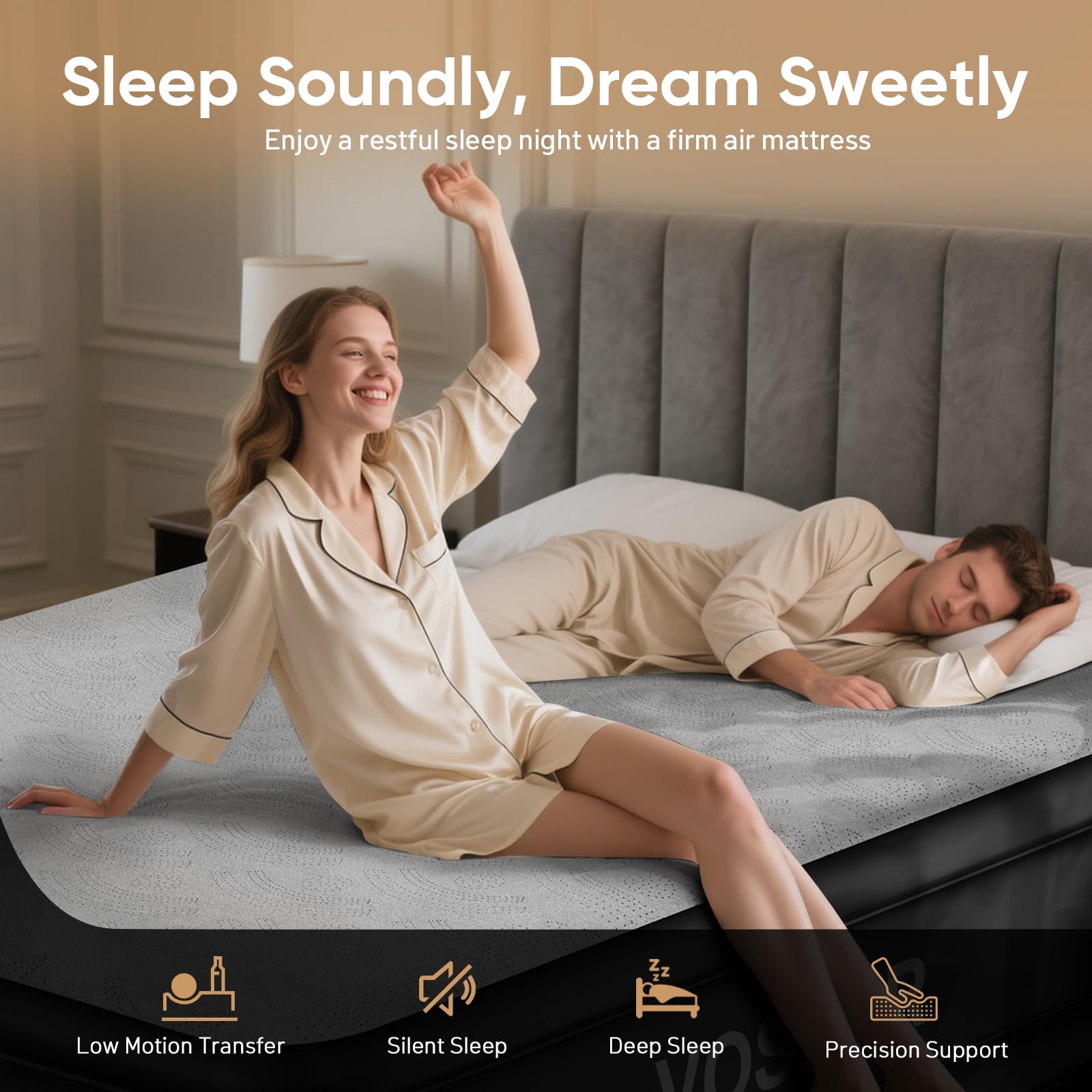 VOSSER quilted microfiber surface is soft and durable