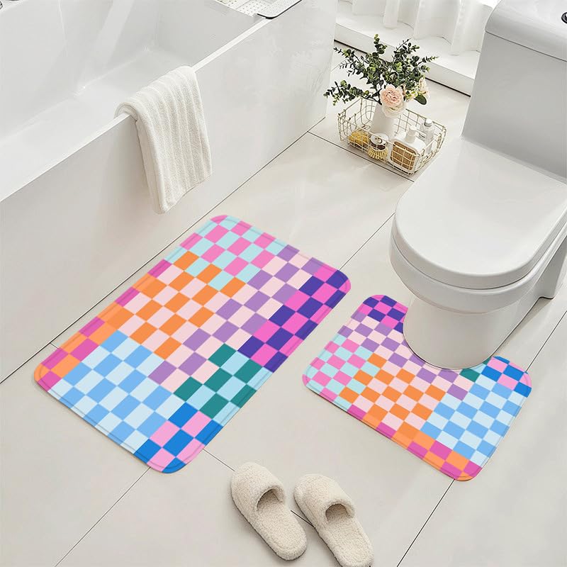 Vostolaiv retro gingham pattern brightens bathrooms with cheerful charm.