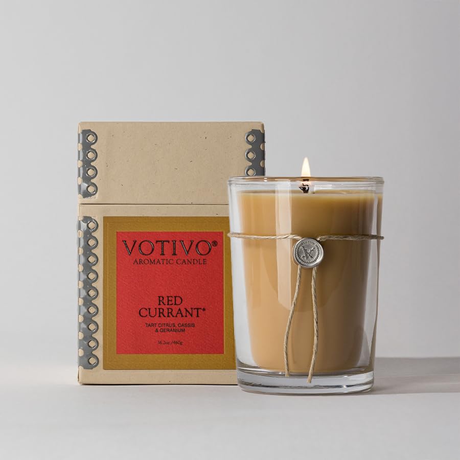 Votivo Red Currant fragrance swatch conveying tart citrus and cassis notes.