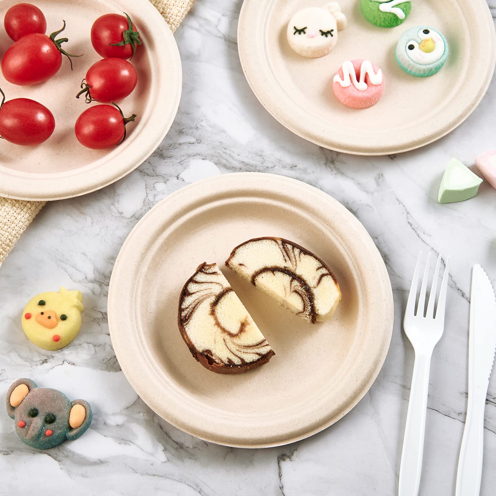 Vplus no-plastic-wax-lining plate highlights plastic-free design for safe serving.