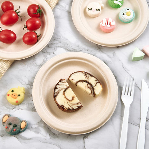 Vplus no-plastic-wax-lining plate highlights plastic-free design for safe serving.