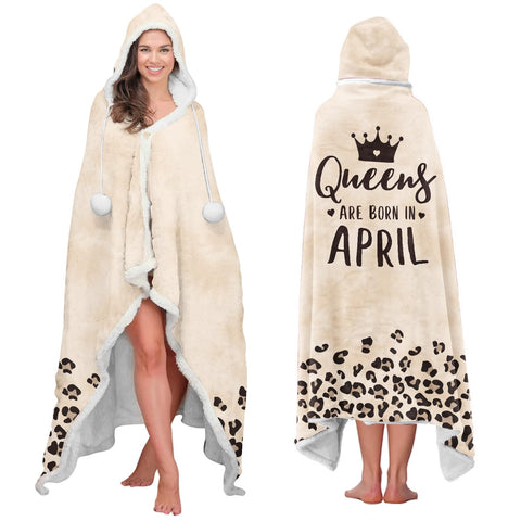 Vprintes April Queens wearable blanket hoodie fabric close-up for cozy warmth