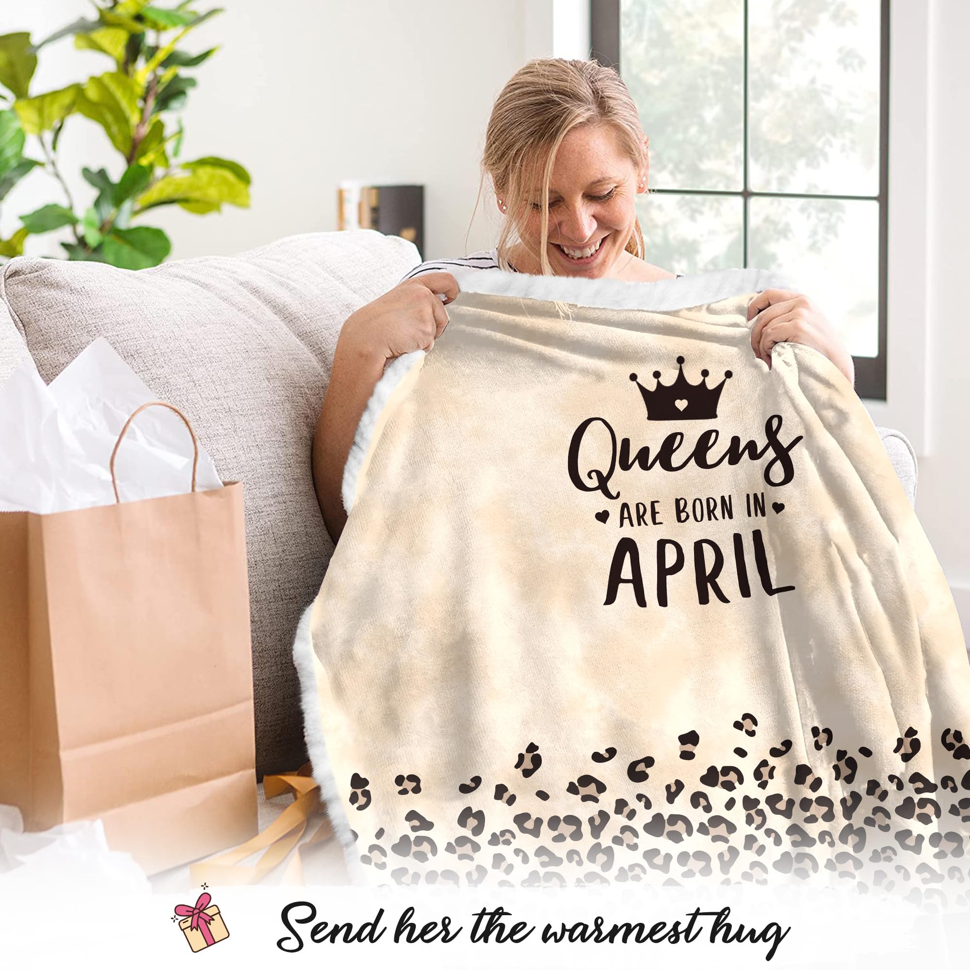 Vprintes April Queens blanket hoodie on a couch for versatile use