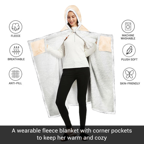 Vprintes blanket hoodie outdoors for chilly evenings