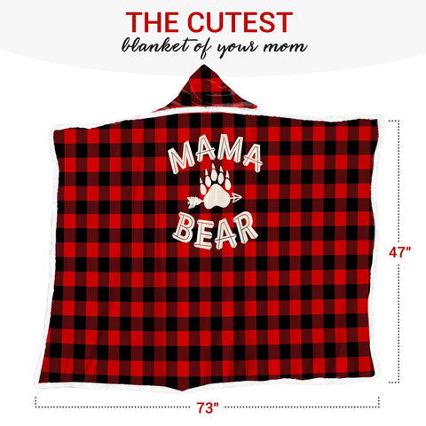 Vprintes Mama Bear wearable blanket hoodie side view for lounging