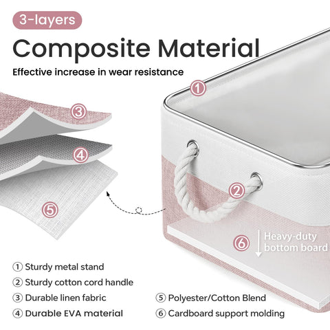 VQRTEXA foldable storage baskets folded-flat for compact storage