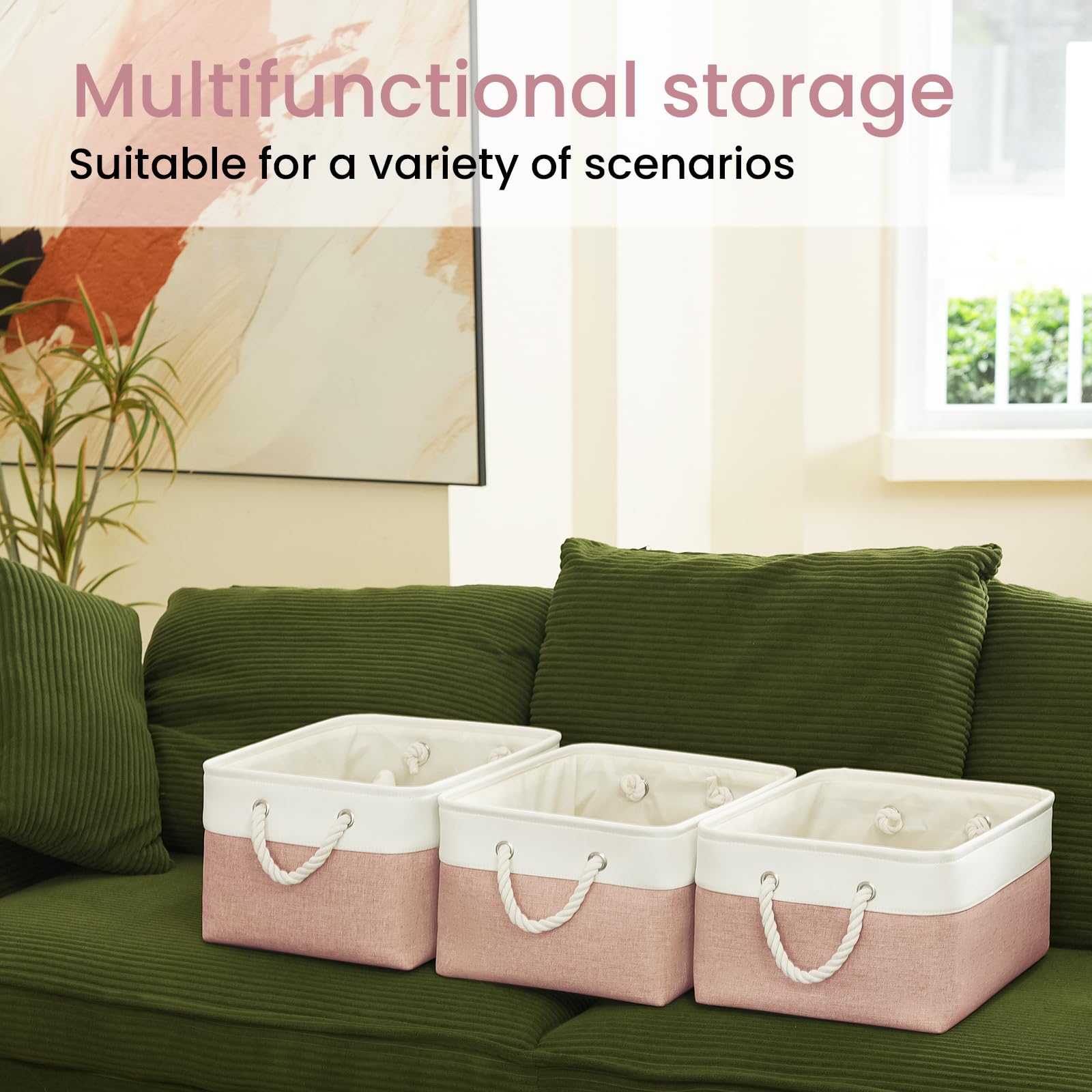 VQRTEXA metal-rod-frame baskets stay shaped and durable