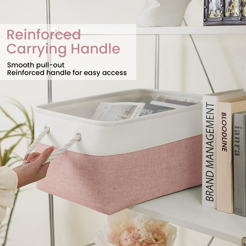 VQRTEXA shelf-fit baskets on shelves for neat organization