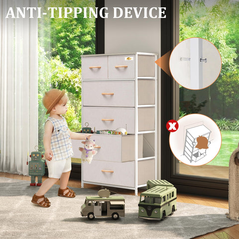 VredHom dresser front handles offer easy opening.