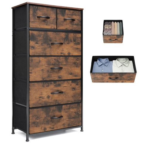 VredHom Fabric Dresser front view showing six-drawer storage for organized clothing.