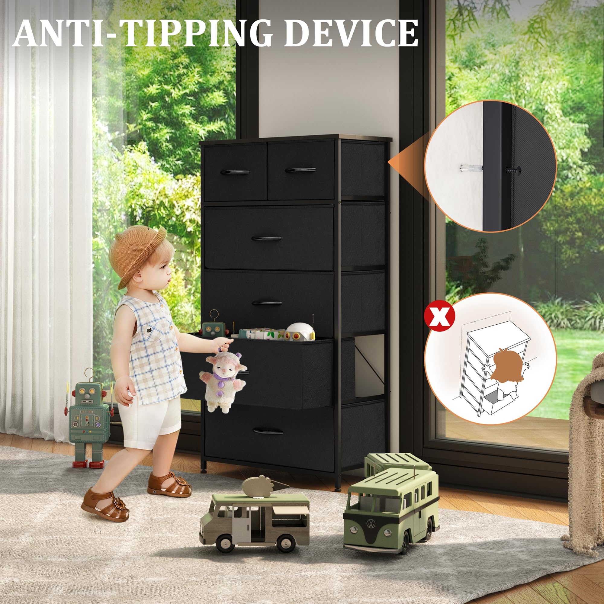 VredHom dresser in bedroom setup enhances clutter-free ambiance.