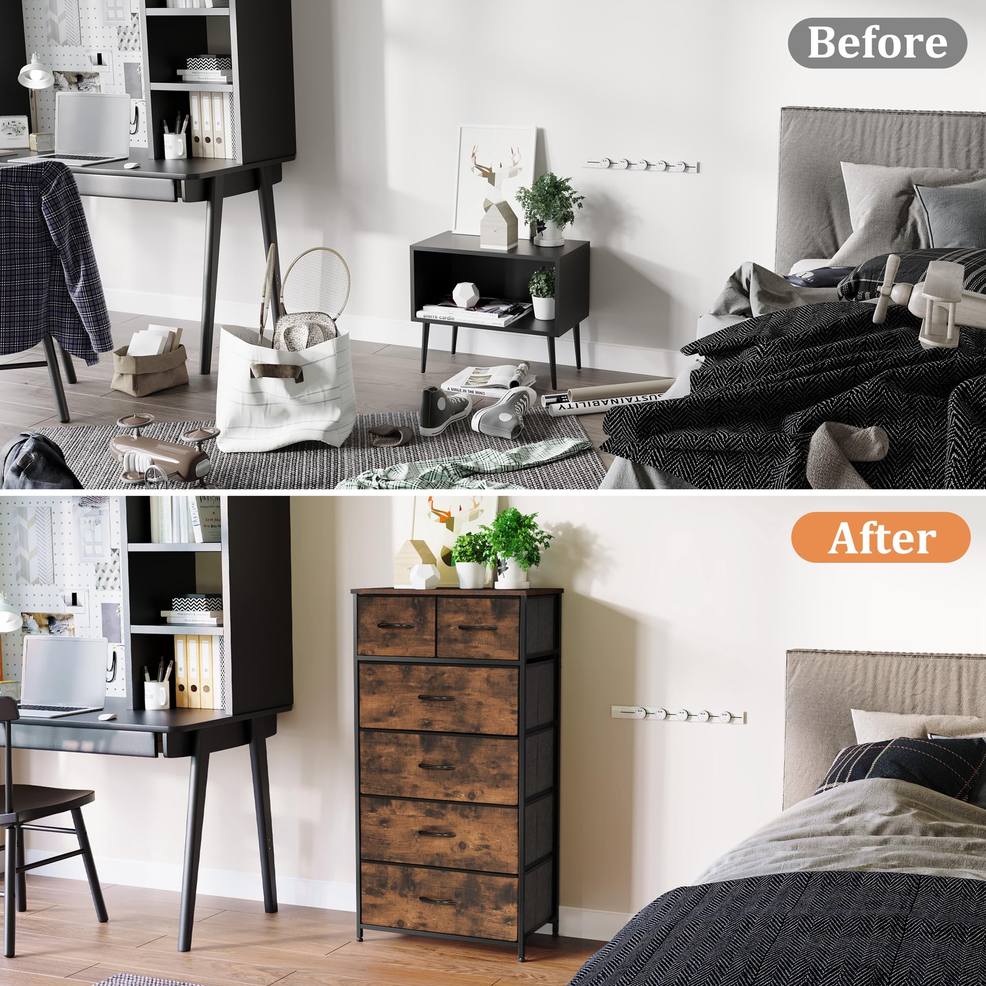 VredHom Fabric Dresser drawer-open layout, shows internal organization.