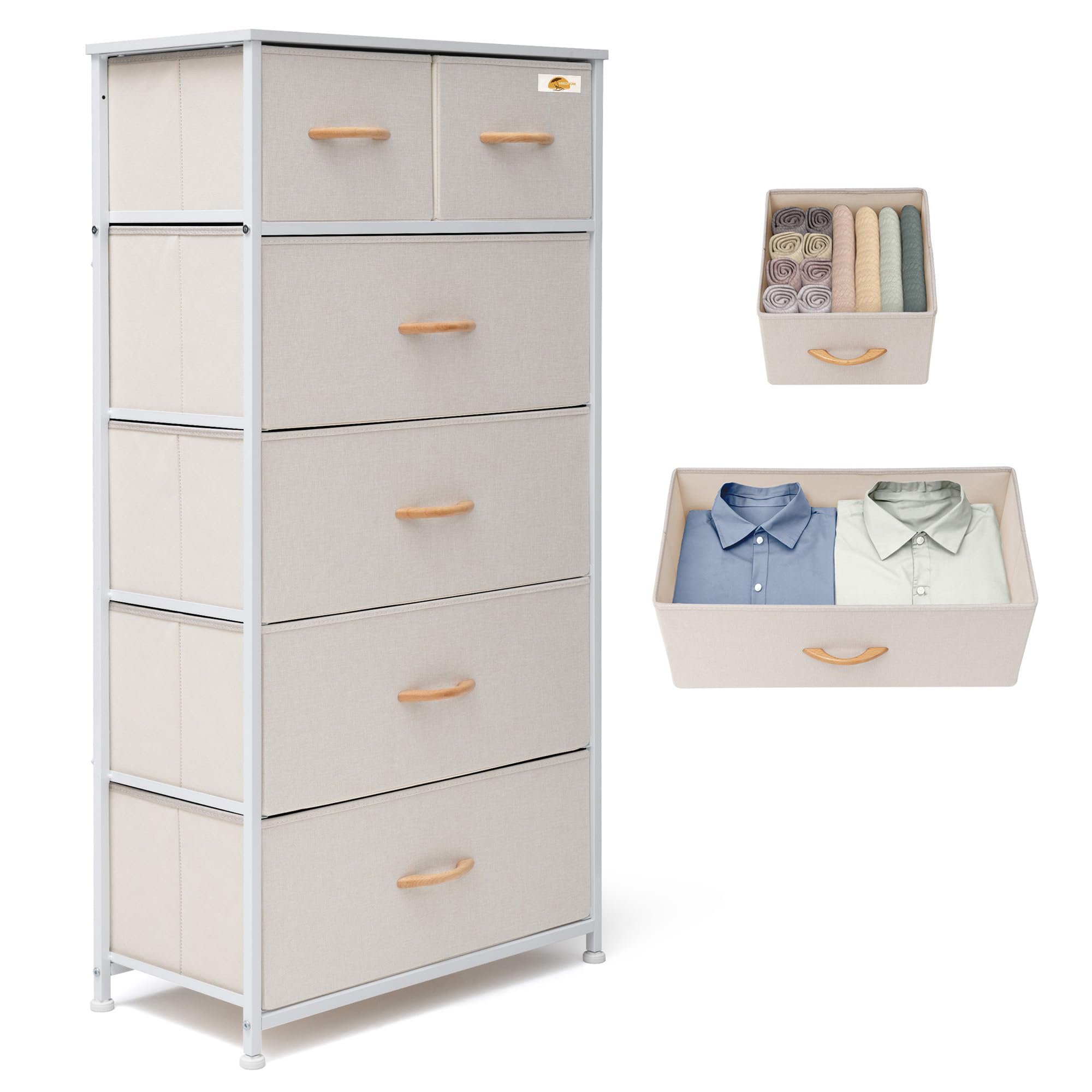 VredHom fabric dresser fully assembled, showcasing a sturdy steel frame.
