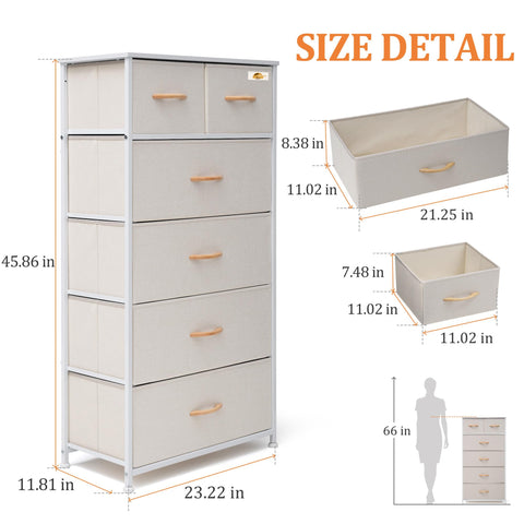 VredHom six-drawer dresser close-up showing easy-access fronts.