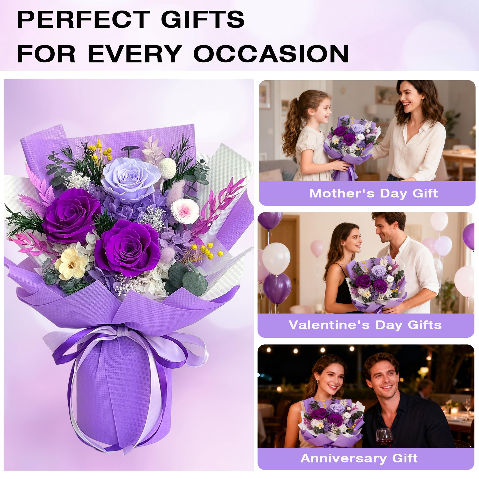 Vrioca preserved roses ideal for birthdays and special occasions.