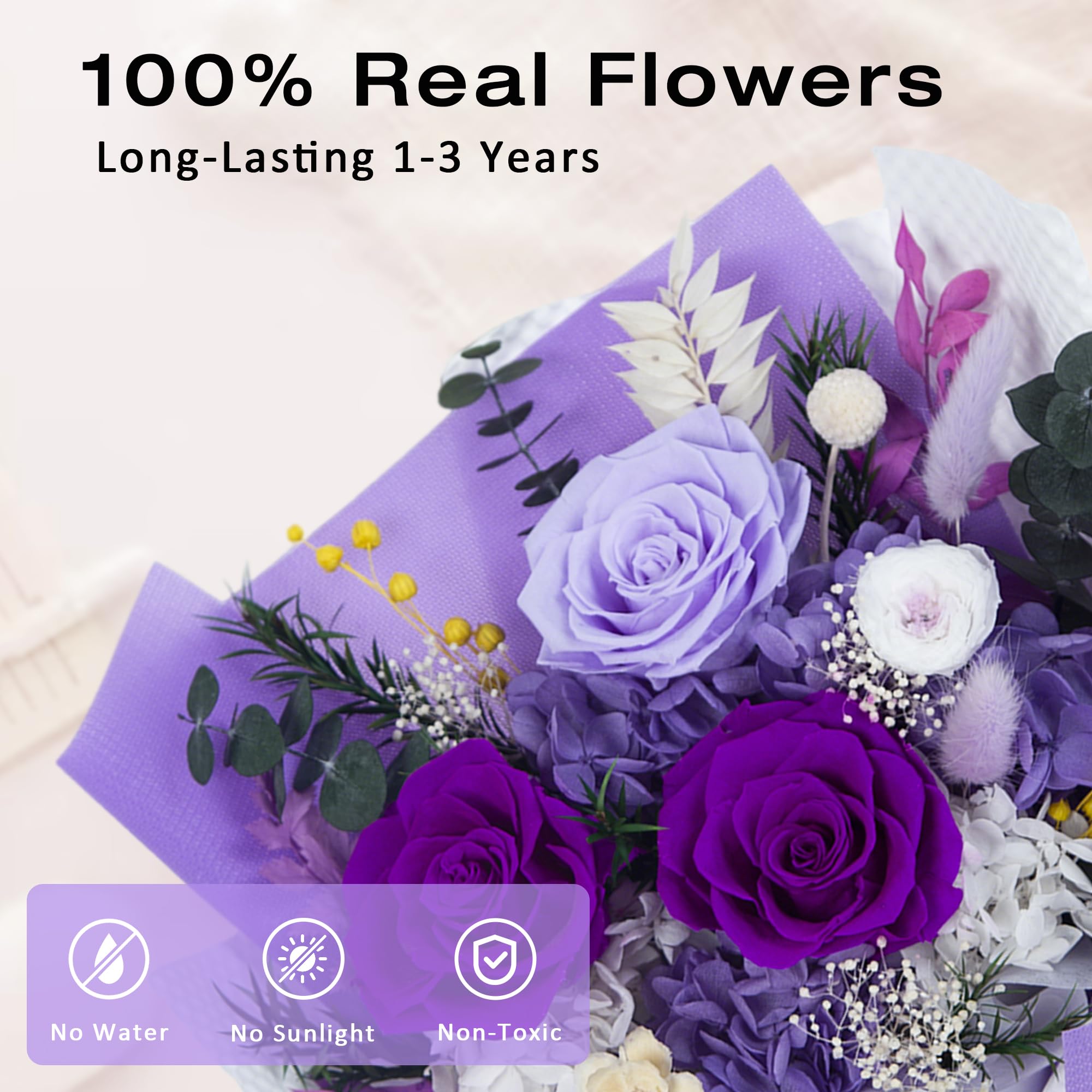 Vrioca gift box presentation highlights ready-to-gift preserved flowers.