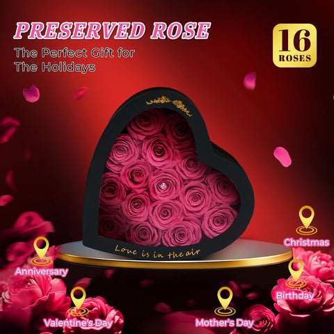 Vryblos heart-box with protective film safeguards roses from damage.