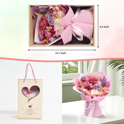 Vryblos bouquet arrives ready to display in a vase included.