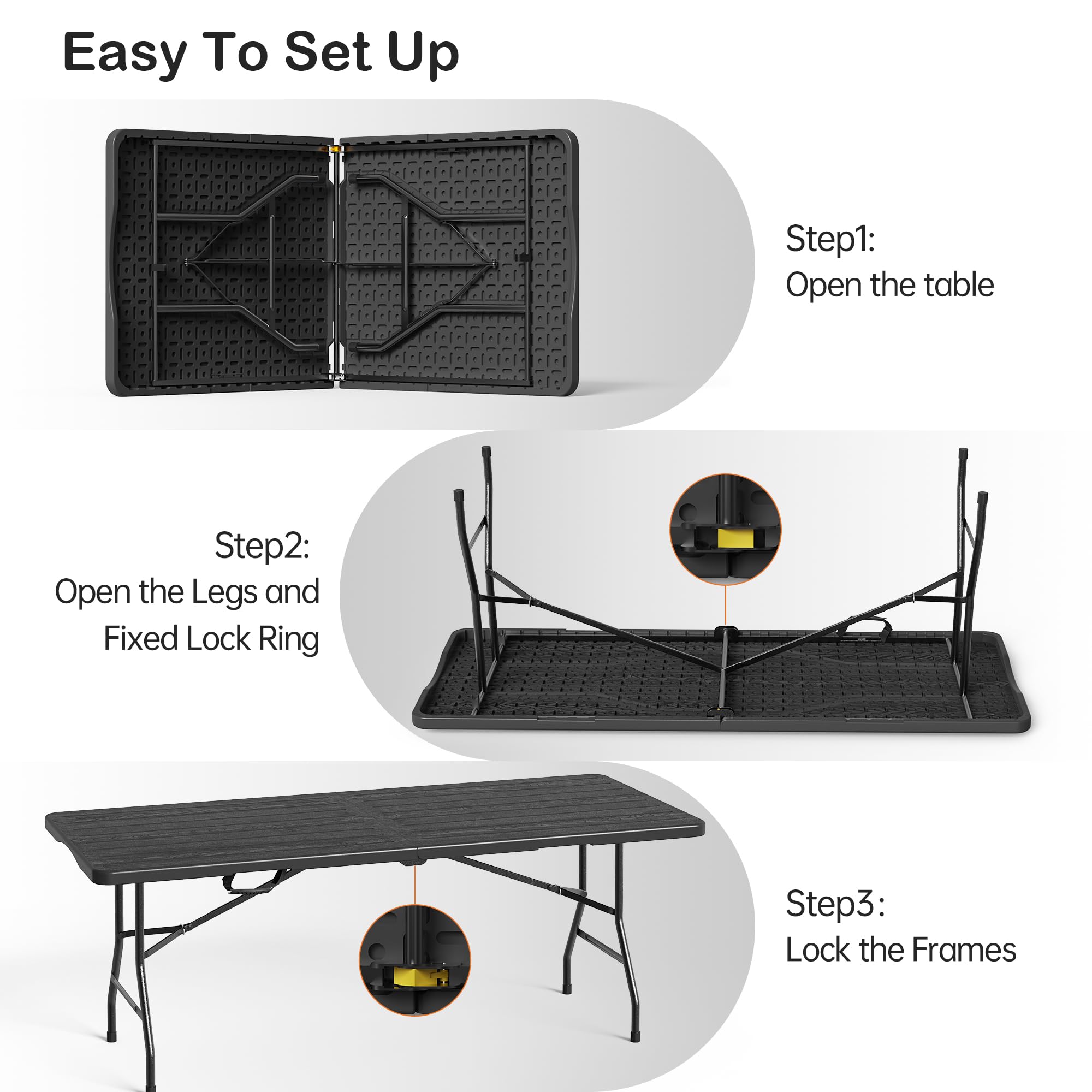 HDPE material provides waterproof durability and scratch resistance.