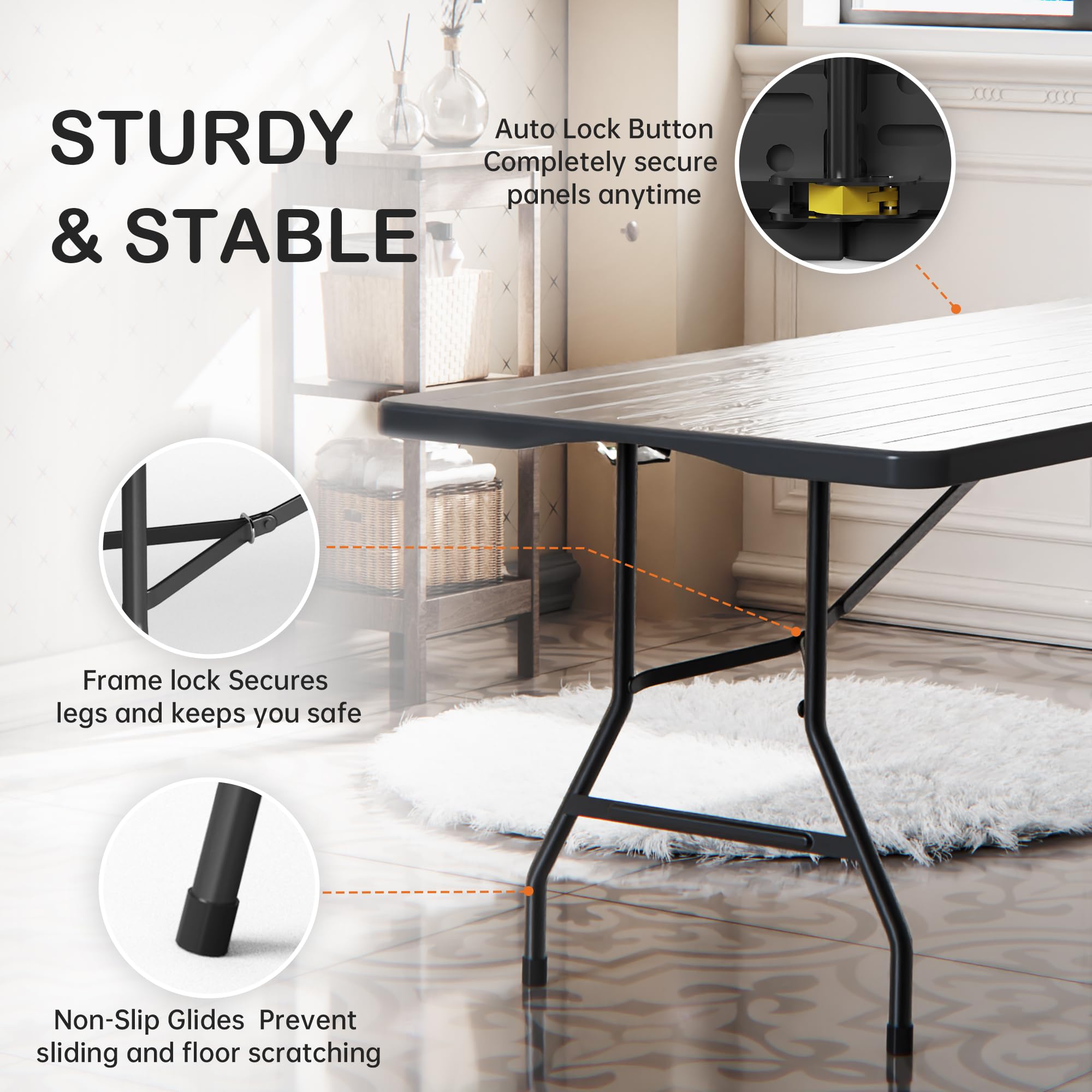 VSOAEIL table with carry handle for portable use.