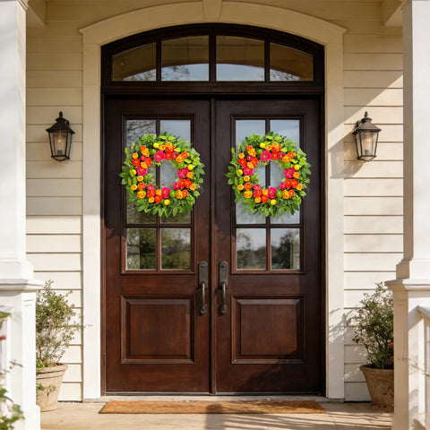 Vsonker lemon wreath suitable for indoor and outdoor front door decor.